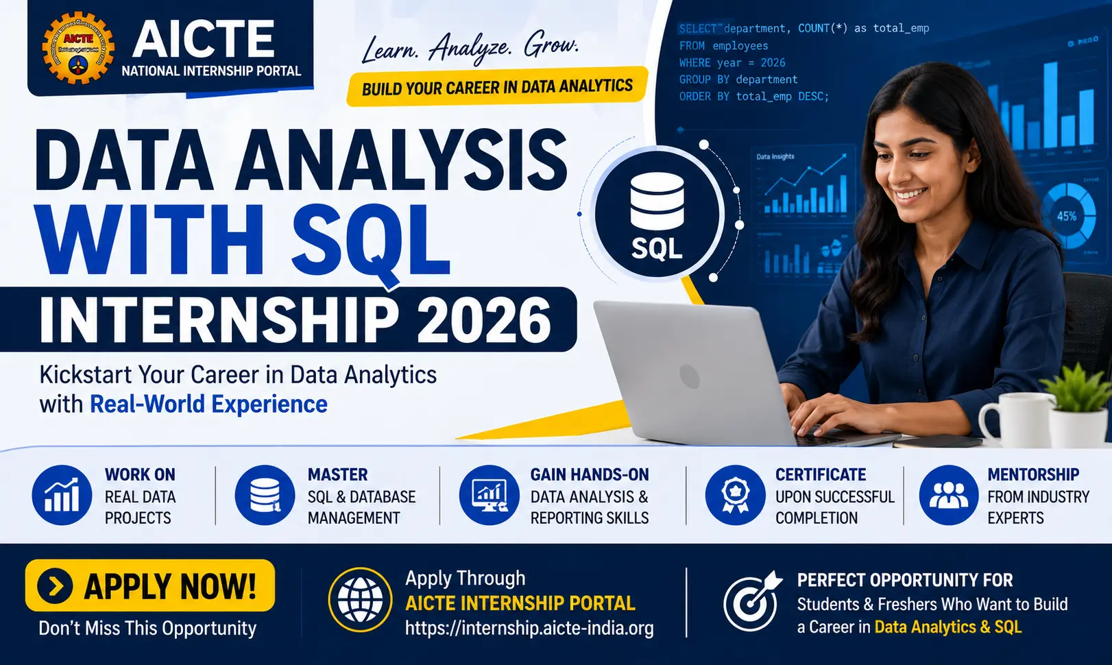 AICTE SQL Data Analyst Internship 2026