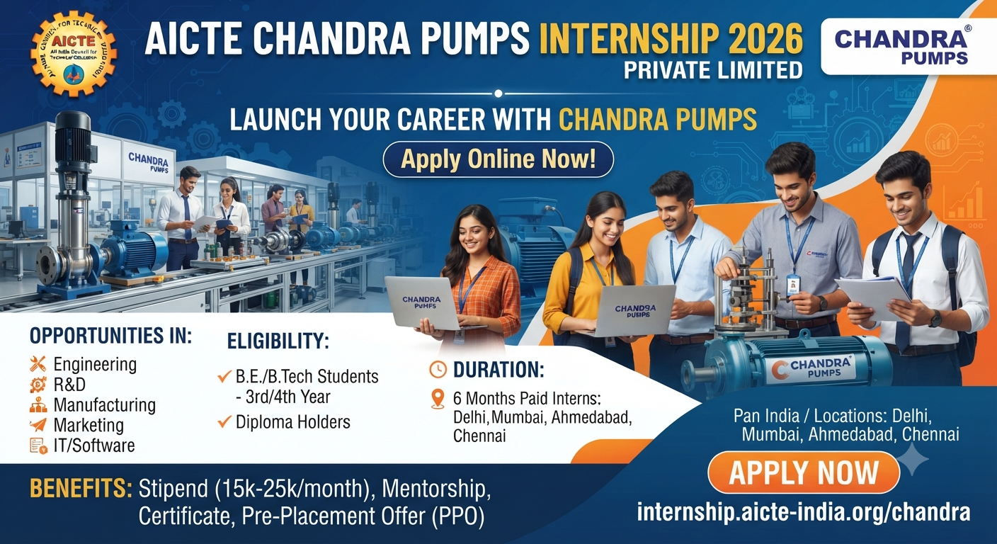 Chandra Pumps Internship 2026
