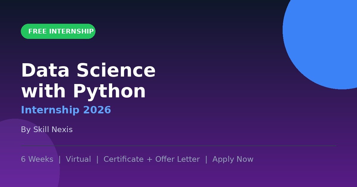 Data Science with Python Internship 2026
